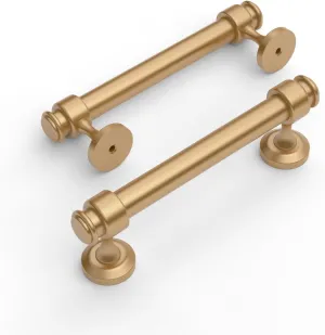 Amerdeco 10 Pack Champagne Bronze Cabinet Pulls 3.75 Inch Hole Centers Kitchen Cabinet Hardware,Solid Cabinet Handles for Bathroom Drawer Handles IH0005…