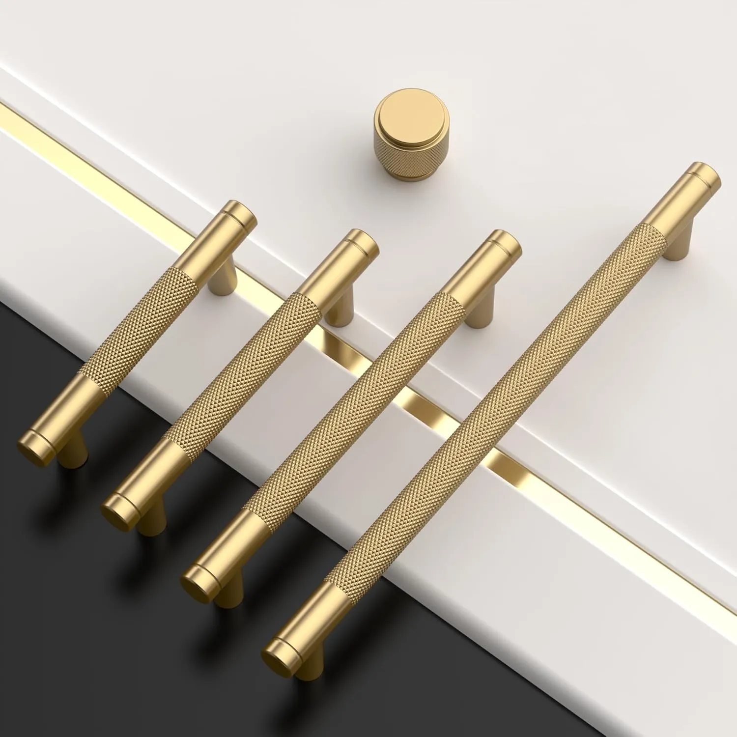 Amerdeco 10 Pack Champagne Bronze Cabinet Pulls 5 Inch(128mm) Hole Center Drawer Pulls Cabinet Hardware Kitchen Cabinet Handles for Bathroom ZH0031