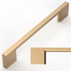Amerdeco 10 Pack Champagne Bronze Cabinet Pulls 5 Inch(128MM) Hole Centers Kitchen Cabinet Handles Cabinet Hardware Kitchen Handles for Cabinets Cupboard Handles Drawer Pulls ZH0060