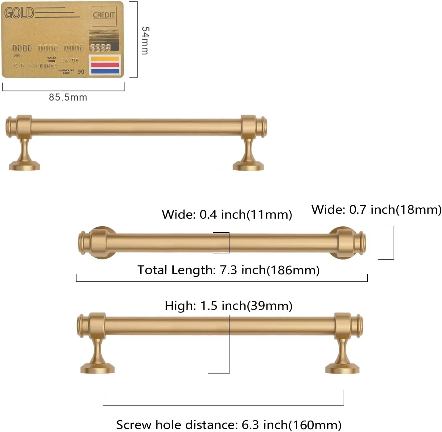 Amerdeco 10 Pack Dark Champagne Bronze Cabinet Pulls 6.3 Inch Hole Centers Kitchen Cabinet Hardware,Solid Cabinet Handles for Bathroom Drawer Handles IH0005…