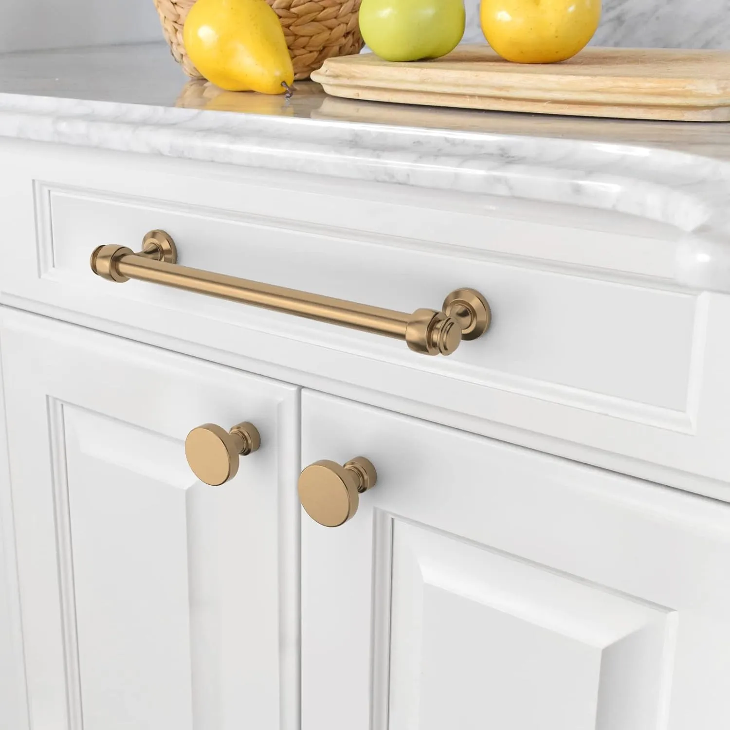 Amerdeco 10 Pack Dark Champagne Bronze Cabinet Pulls 6.3 Inch Hole Centers Kitchen Cabinet Hardware,Solid Cabinet Handles for Bathroom Drawer Handles IH0005…