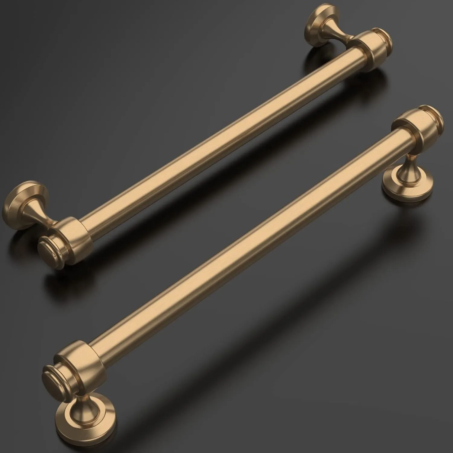 Amerdeco 10 Pack Dark Champagne Bronze Cabinet Pulls 6.3 Inch Hole Centers Kitchen Cabinet Hardware,Solid Cabinet Handles for Bathroom Drawer Handles IH0005…