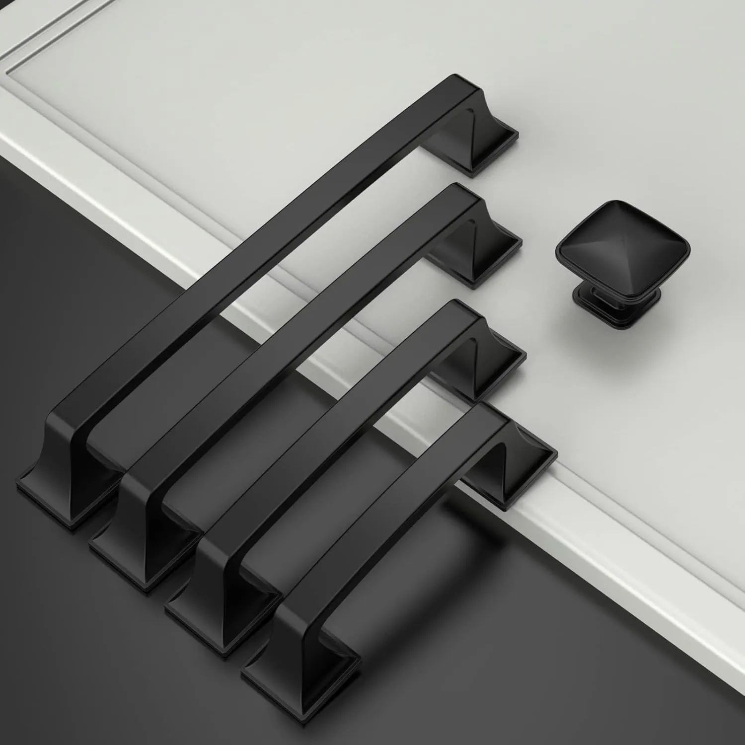 Amerdeco 10 Pack Matte Black 3 Inch(76mm) Hole Centers Kitchen Cabinet Pulls Cabinet Hardware Kitchen Handles for Cabinets Cupboard Handles Drawer Pulls AM0002