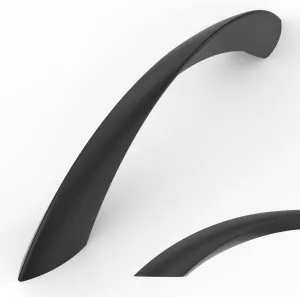 Amerdeco 10 Pack Matte Black 3.75 Inch(96mm) Hole Centers Kitchen Arch Twisted Cabinet Pulls Cabinet Hardware Kitchen Handles for Cabinets Cupboard Handles Drawer Pulls ZH0048