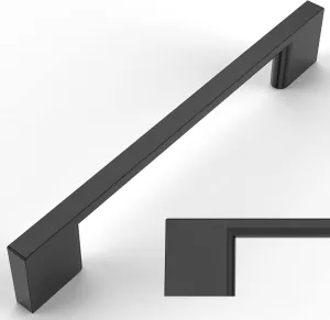 Amerdeco 10 Pack Matte Black Cabinet Pulls 5 Inch(128MM) Hole Centers Kitchen Cabinet Handles Cabinet Hardware Kitchen Handles for Cabinets Cupboard Handles Drawer Pulls ZH0060