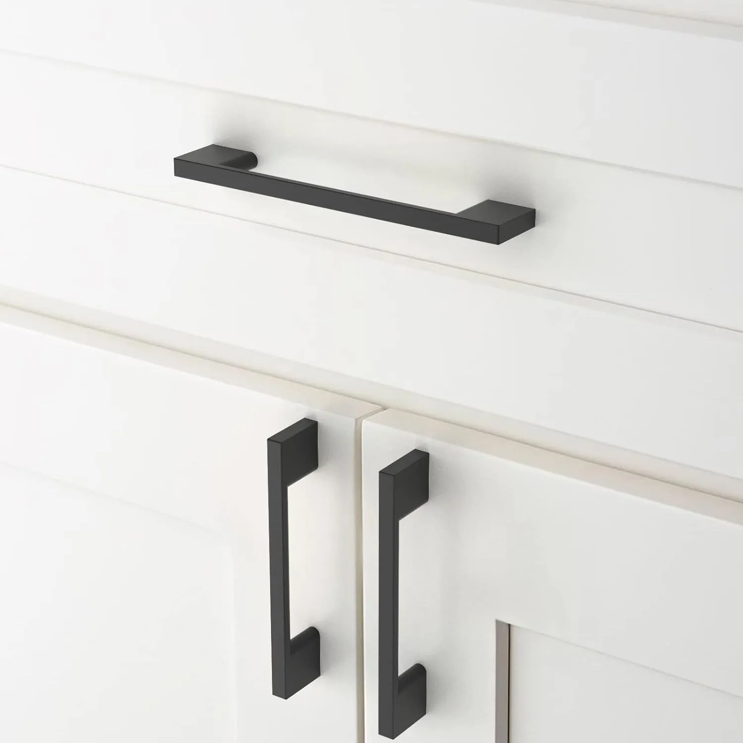 Amerdeco 10 Pack Matte Black Cabinet Pulls 5 Inch(128MM) Hole Centers Kitchen Cabinet Handles Cabinet Hardware Kitchen Handles for Cabinets Cupboard Handles Drawer Pulls ZH0060
