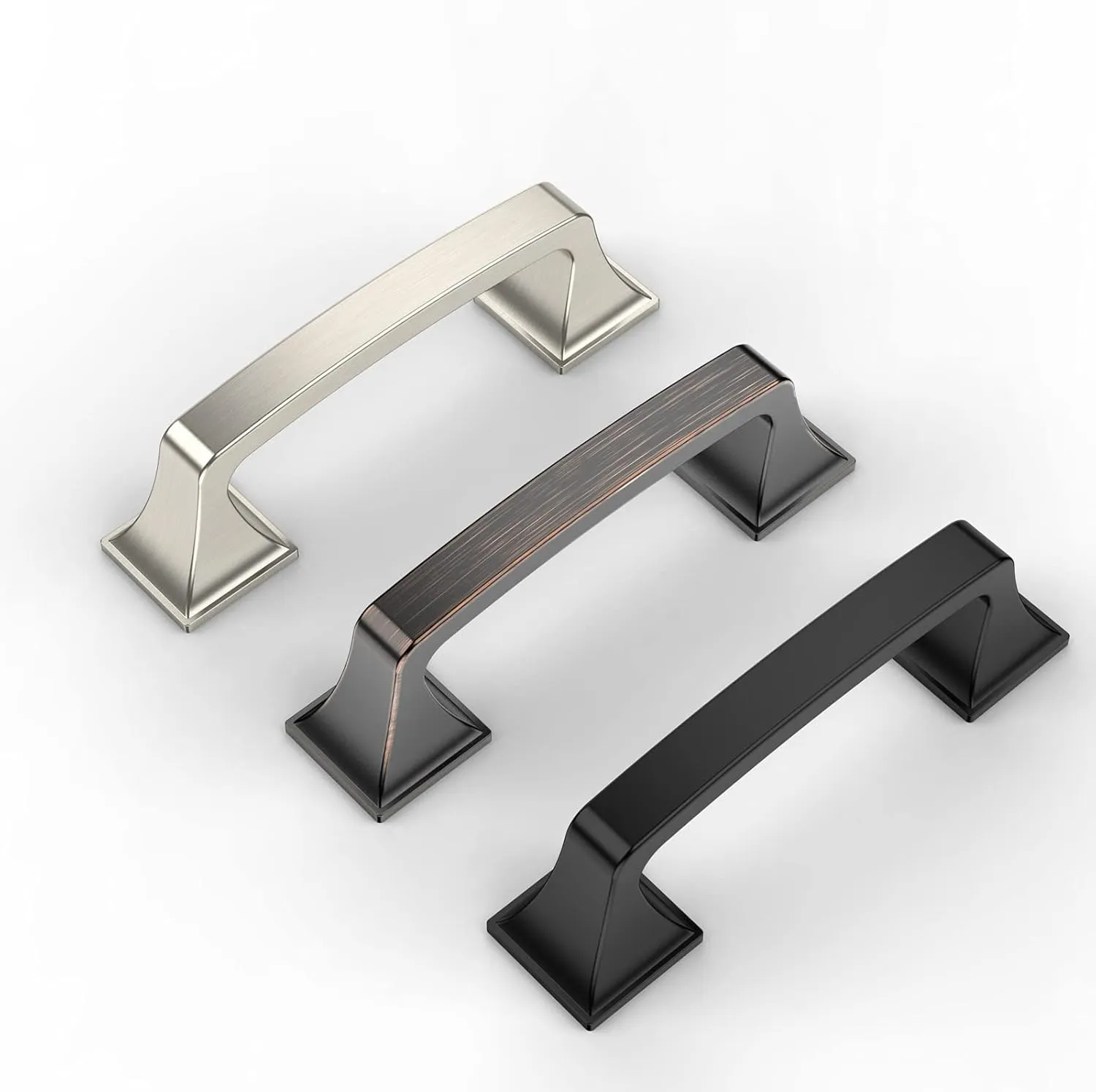 Amerdeco 10 Pack Oil Rubbed Bronze 3 Inch(76mm) Hole Centers Kitchen Cabinet Pulls Hardware Kitchen Handles for Cabinets Cupboard Handles Drawer Pulls