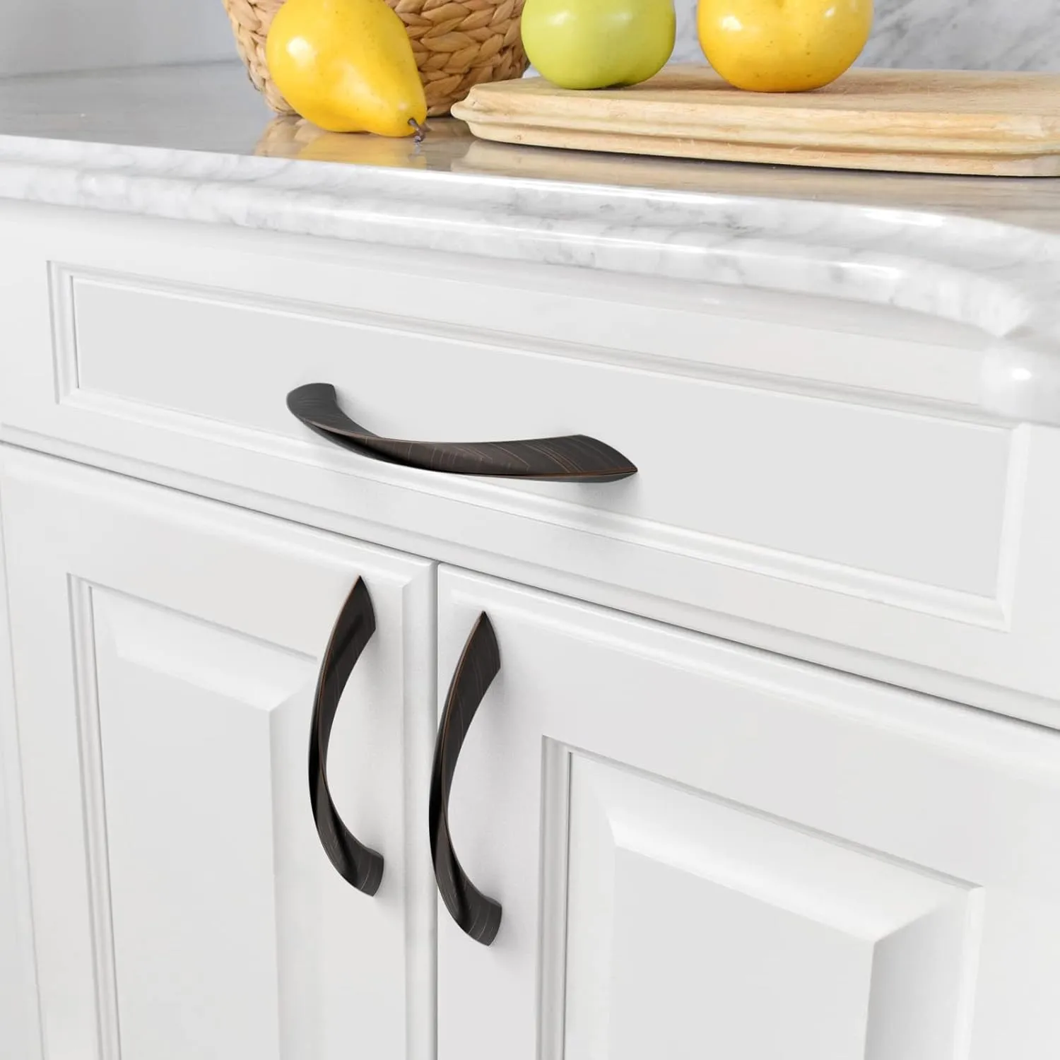 Amerdeco 10 Pack Oil Rubbed Bronze 3.75 Inch(96mm) Hole Centers Kitchen Arch Twisted Cabinet Pulls Cabinet Hardware Kitchen Handles for Cabinets Cupboard Handles Drawer Pulls ZH0048
