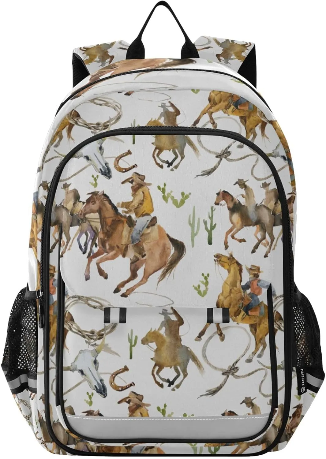 American Cowboy Running Horse Backpack for Kids, Cute Bookbags for Girls, Little Kid Backpack