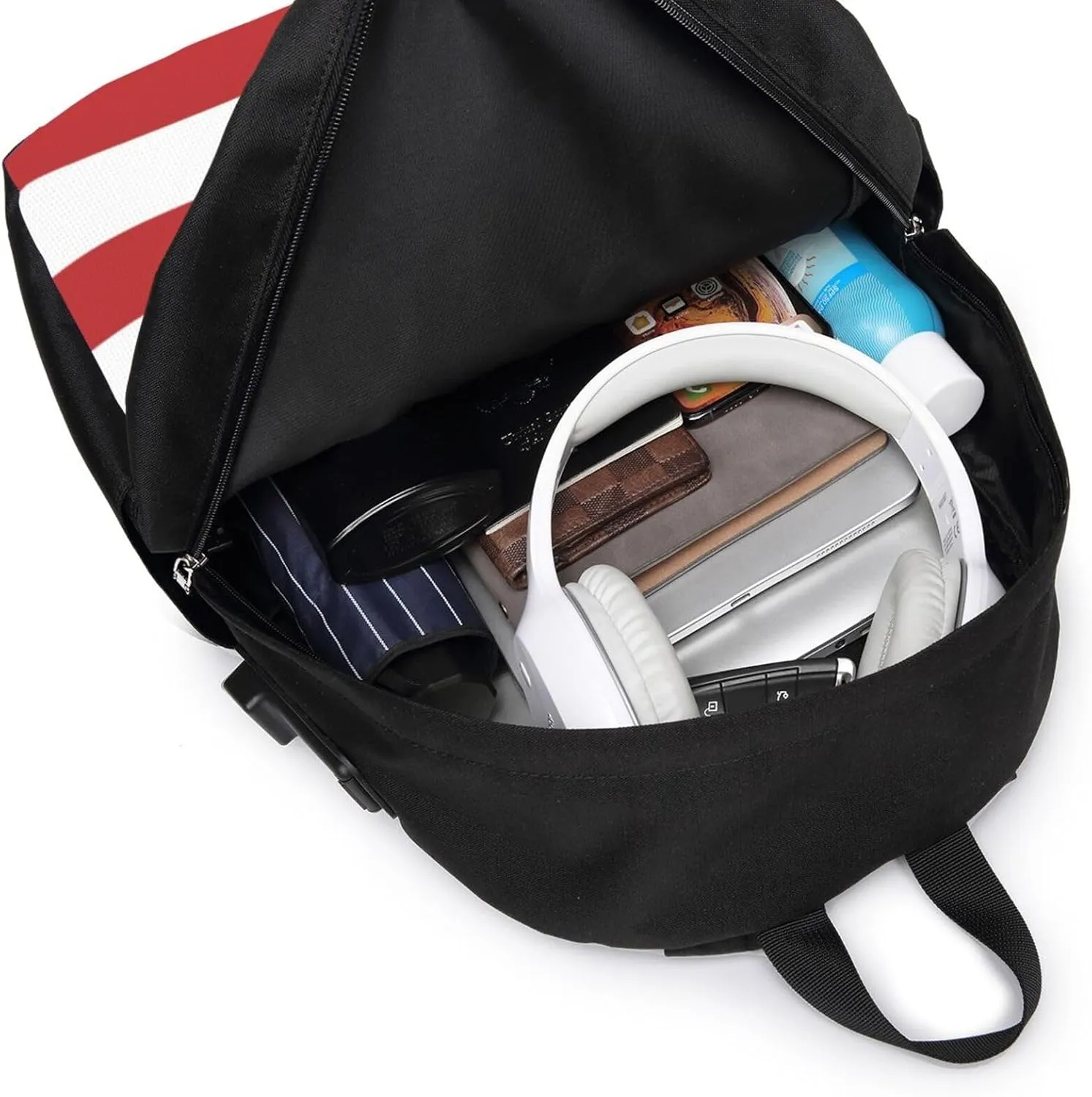 American flag Backpack, 17 Inch Travel Business Laptop Backpack With USB Port for Women Men