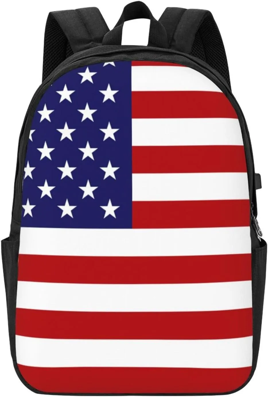 American flag Backpack, 17 Inch Travel Business Laptop Backpack With USB Port for Women Men