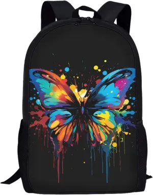 AmzPrint Kids Backpack For School Boys Girls Butterfly Backpack For Elementary Middle School Bookbag,Back To School Gift