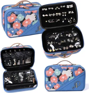 Angelina's Palace Beynac Large Jewelry Case Women's Travel Organizer Bag Big Capacity Storage with Detachable Necklace Earring Ring Pouches Train Jewelry Case(Bohemian Bliss)