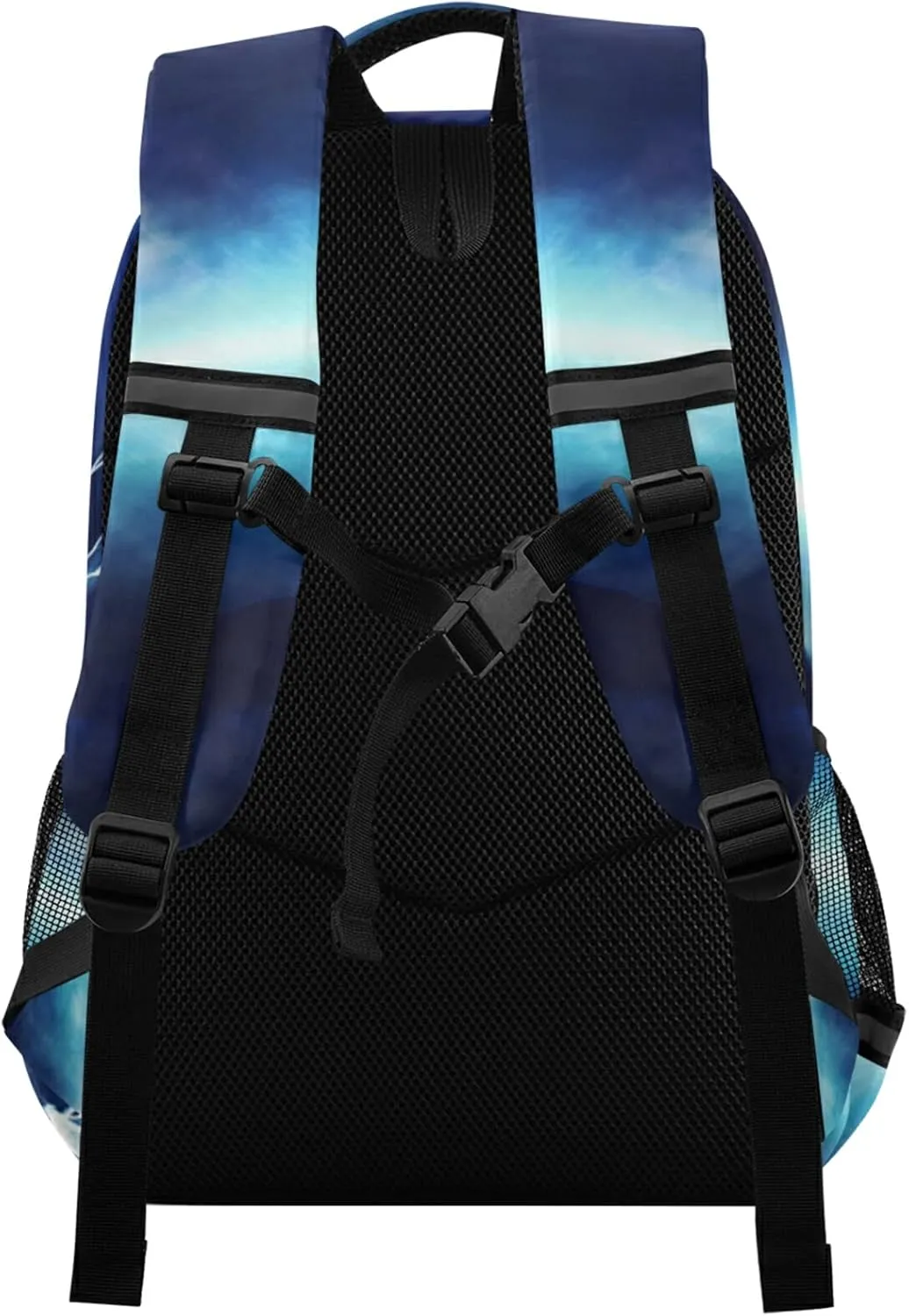 Angry Dragon School Backpacks with Chest Strap for Teens Boys Girls,Lightweight Student Bookbags 17 Inch, Blue Casual Daypack Schoolbags