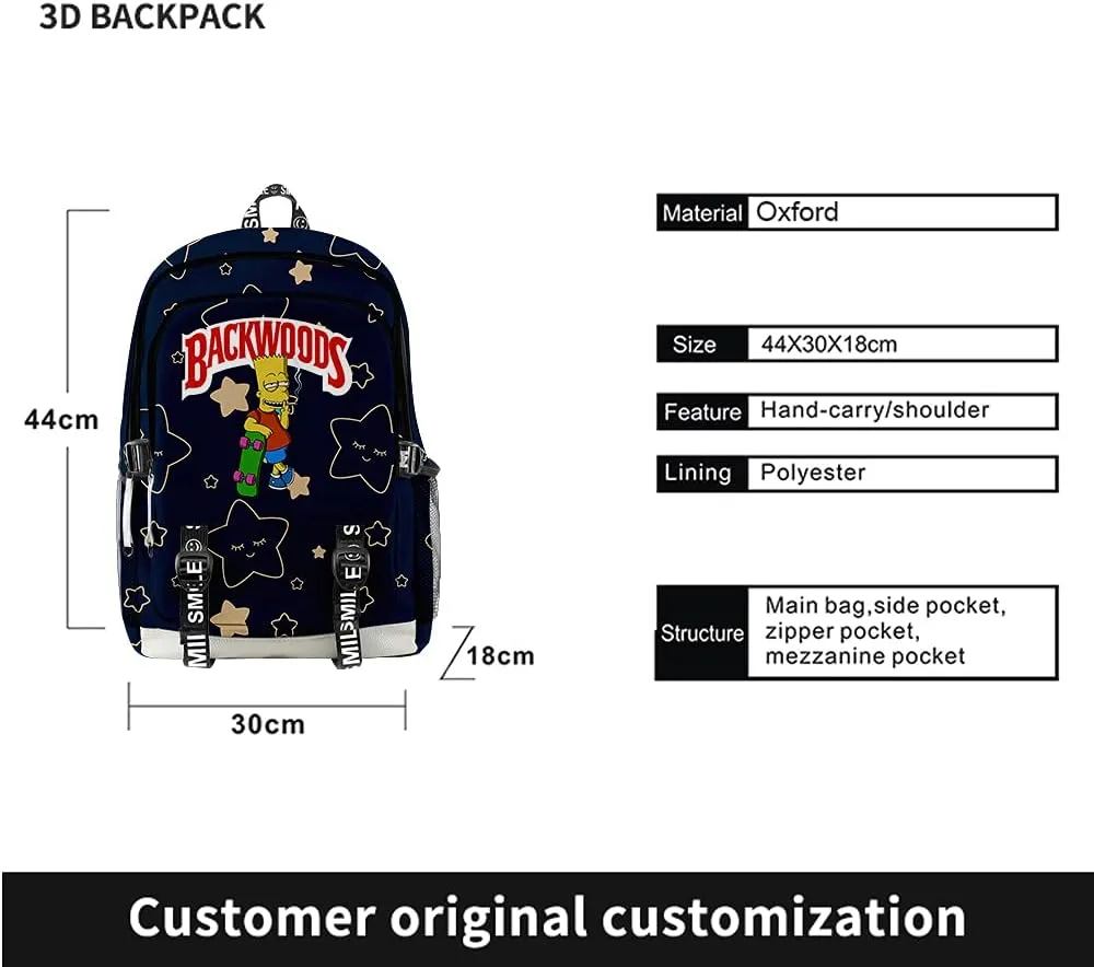 Anime Backpacks Casual Laptop Backpack Travel Bags for Men Women