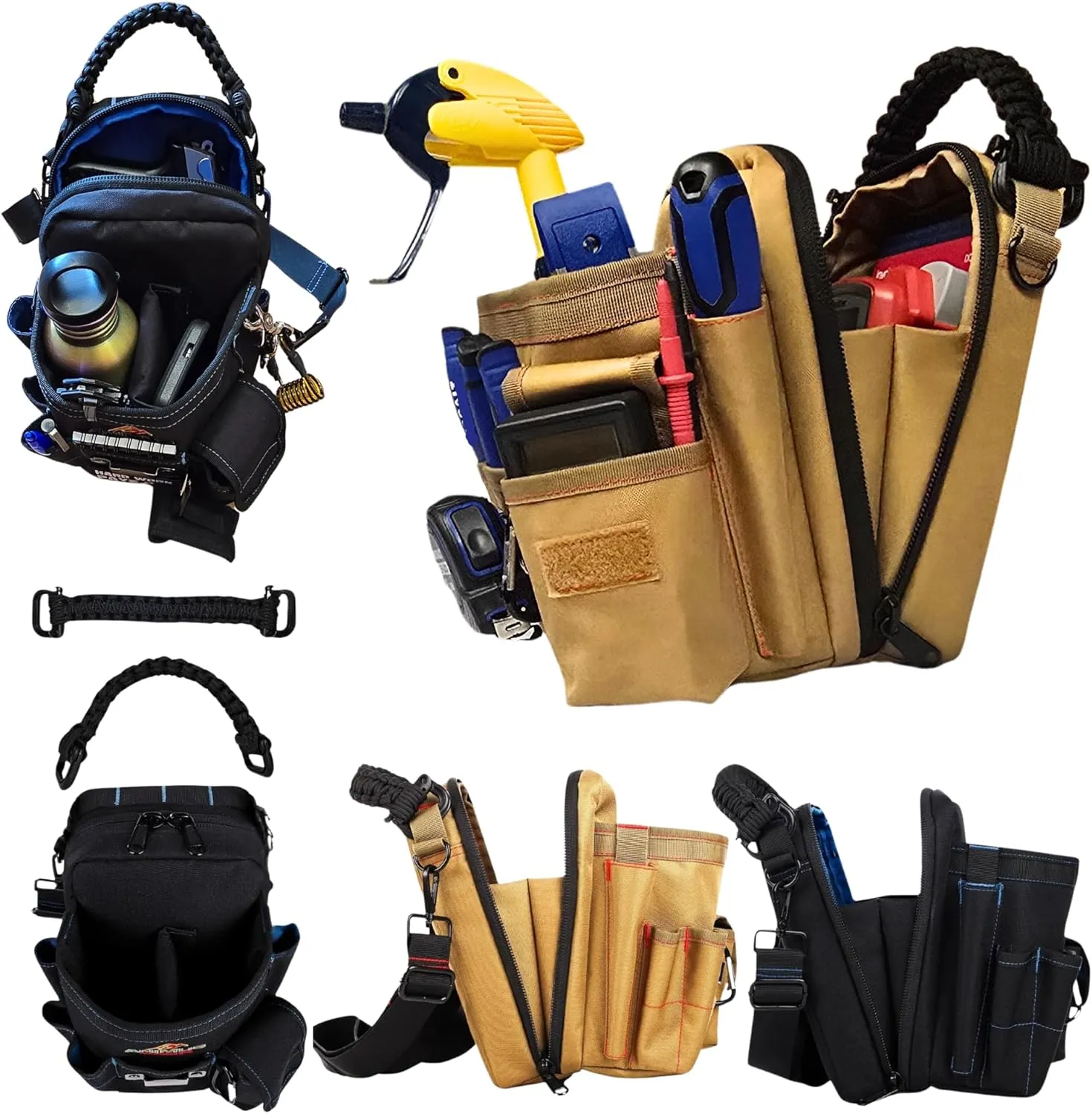 Animus Magnetic Tool Bag & Organizer- Tool Pouch. Magnetic Backing ables You to Secure Bag onto Metal Surfaces While You Work. Ideal for Electricians, Mechanics & Technicians.