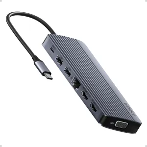 Anker Laptop Docking Station, 14 in 1 USB C Hub, Triple Display with 2 x 4K HDMI, 1080p VGA, 100W Power Delivery, 5Gbps USB-A/C Data Ports for MacBook, Dell XPS and More