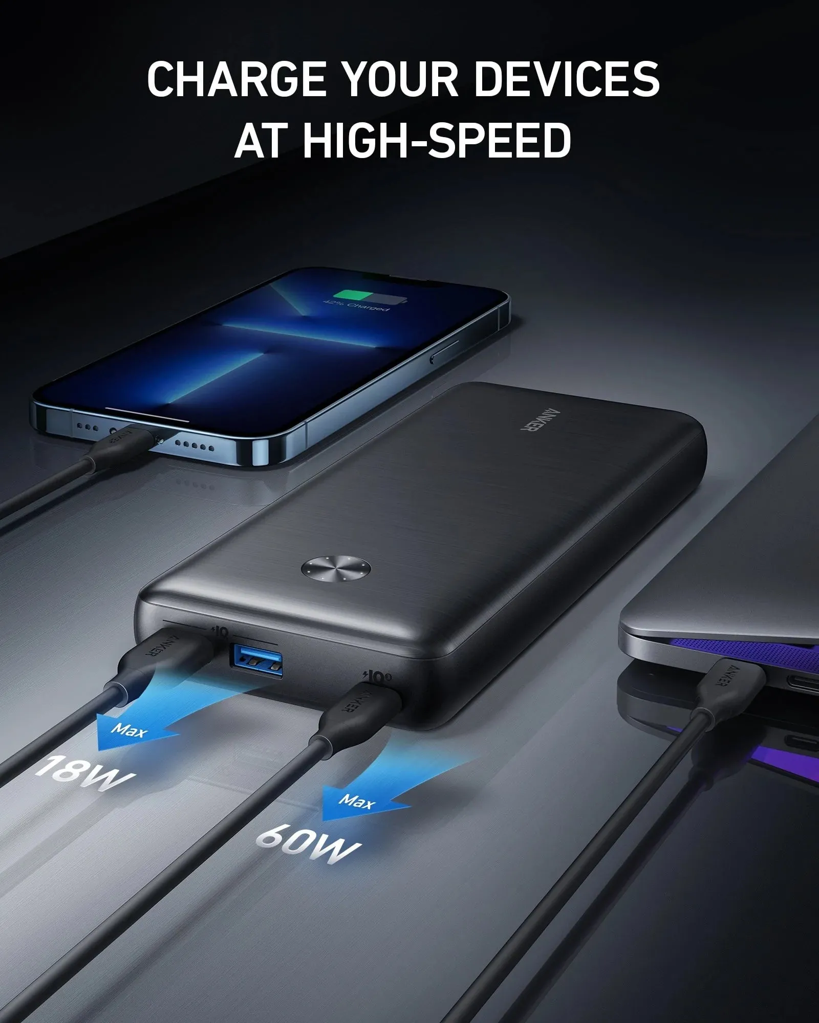 Anker PowerCore III Elite Powerbank (A1291H11) - 25600 mAh, Dual USB