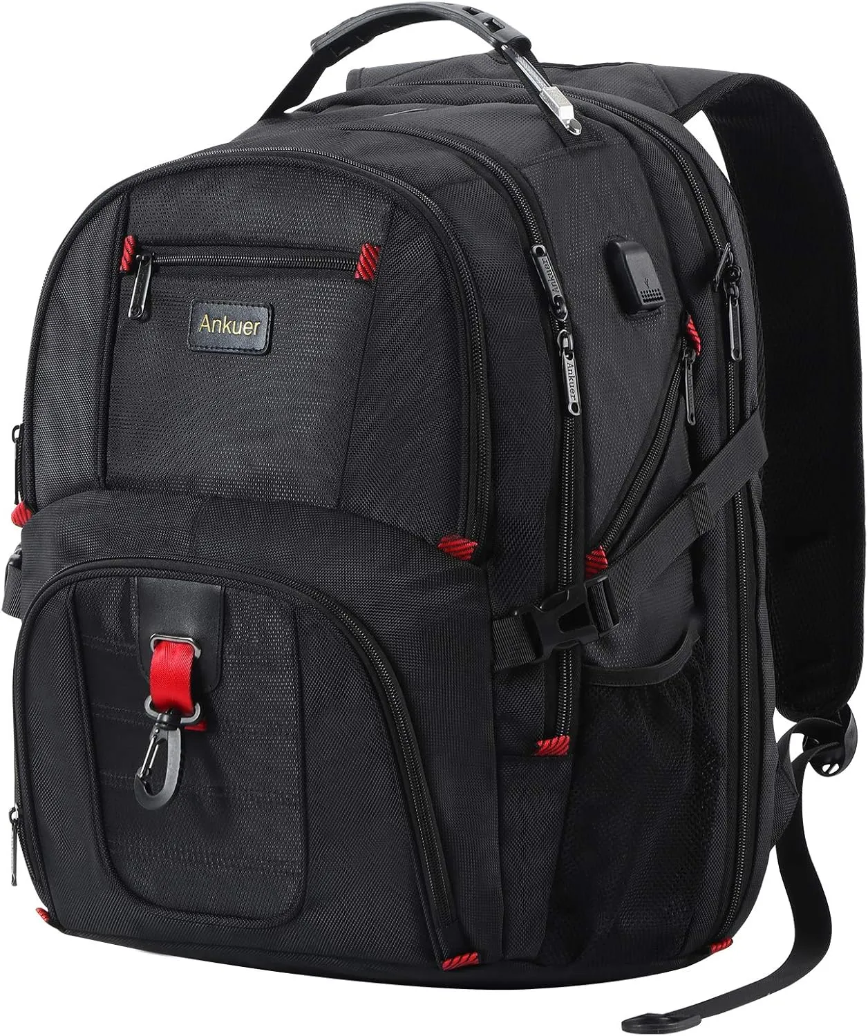 ANKUER Extra Large Travel Backpack for Men Women: 17 in Laptop Backpacks for School, Anti Theft TSA Travel Bag with USB Charging Port, Business Computer Bag (Black)