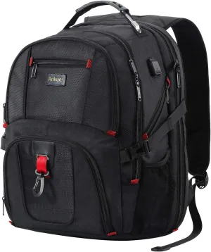 ANKUER Extra Large Travel Backpack for Men Women: 17 in Laptop Backpacks for School, Anti Theft TSA Travel Bag with USB Charging Port, Business Computer Bag (Black)
