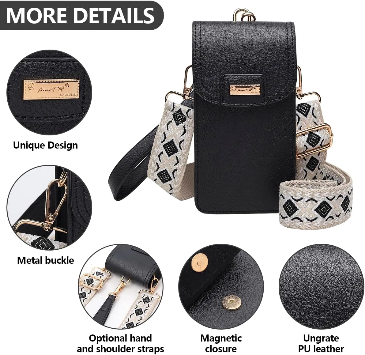 AnsTOP Small Crossbody Bag for Women - Phone Purse Crossbody Cell Phone Purse for Women with 2 Strap