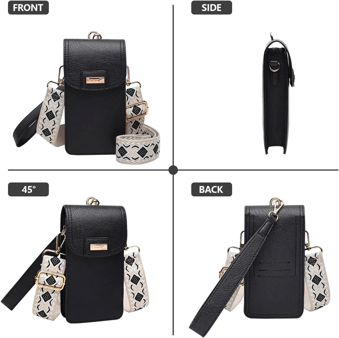 AnsTOP Small Crossbody Bag for Women - Phone Purse Crossbody Cell Phone Purse for Women with 2 Strap