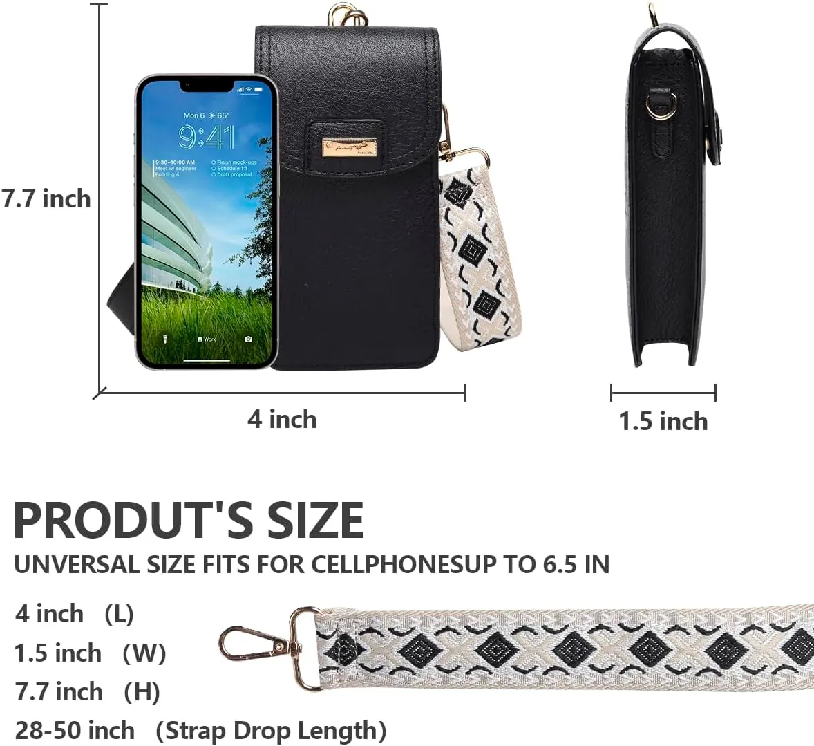 AnsTOP Small Crossbody Bag for Women - Phone Purse Crossbody Cell Phone Purse for Women with 2 Strap