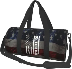Anti Liberal Democrat Zero Percent Liberal Duffel Bag Gym Bag Travel Sports Tote Large Foldable Beach Swim Yoga4