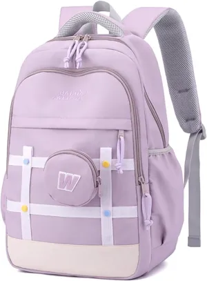 Anti-Theft College Backpack 15.6 Inch Waterproof Laptop Bag for Travel Campus Daypack (Purple)