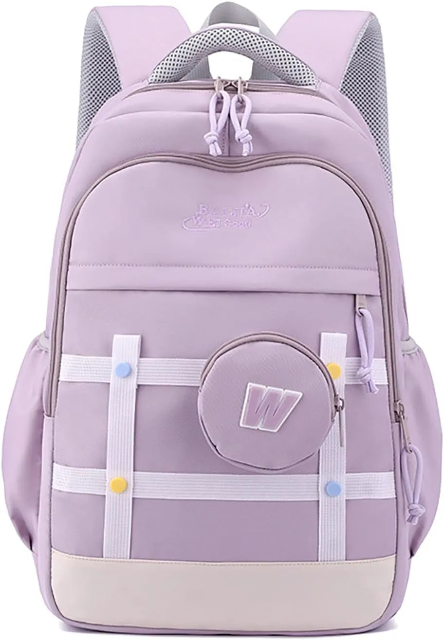 Anti-Theft College Backpack 15.6 Inch Waterproof Laptop Bag for Travel Campus Daypack (Purple)