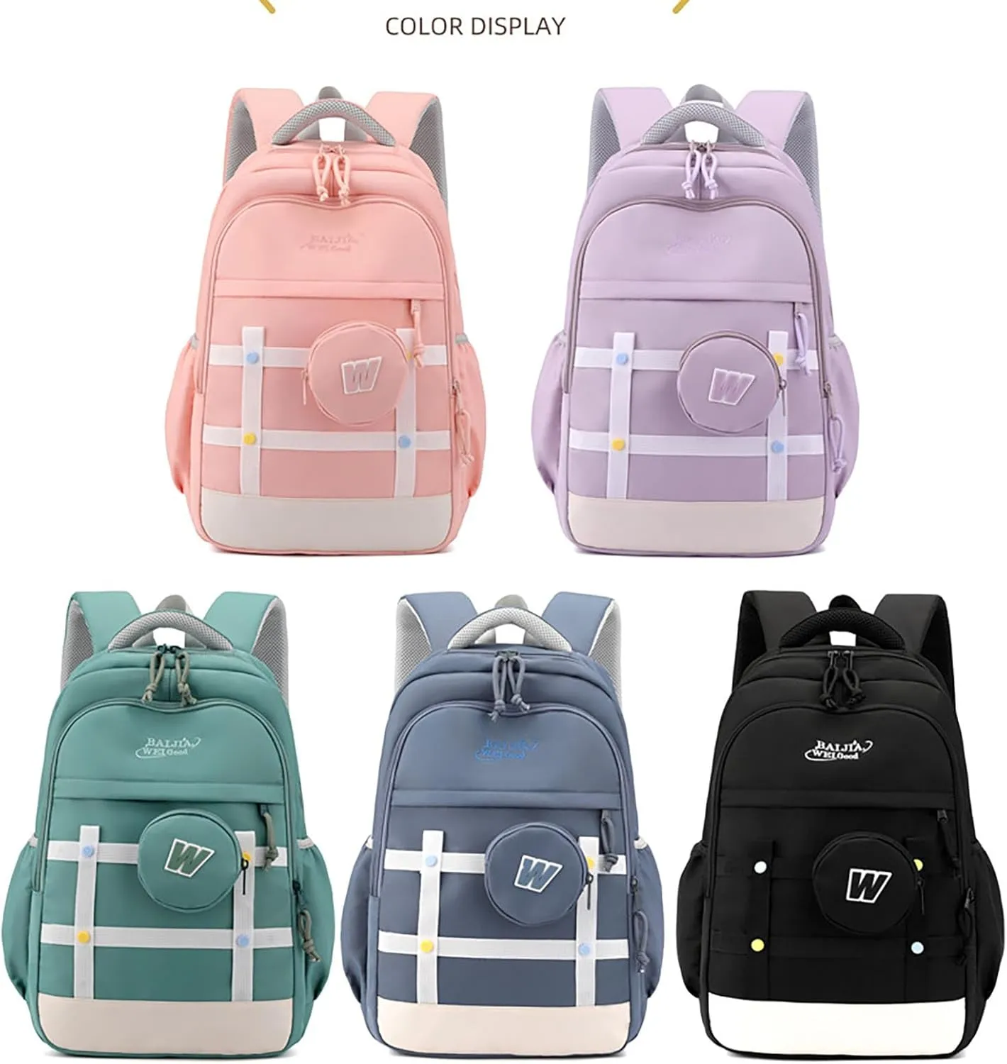 Anti-Theft College Backpack 15.6 Inch Waterproof Laptop Bag for Travel Campus Daypack (Purple)
