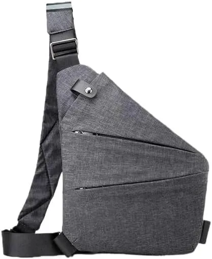 Anti Theft Crossbody Bag, Travel Sling Bag for Women and Men, Chest Shoulder Bag(Gray,Right-Handed)
