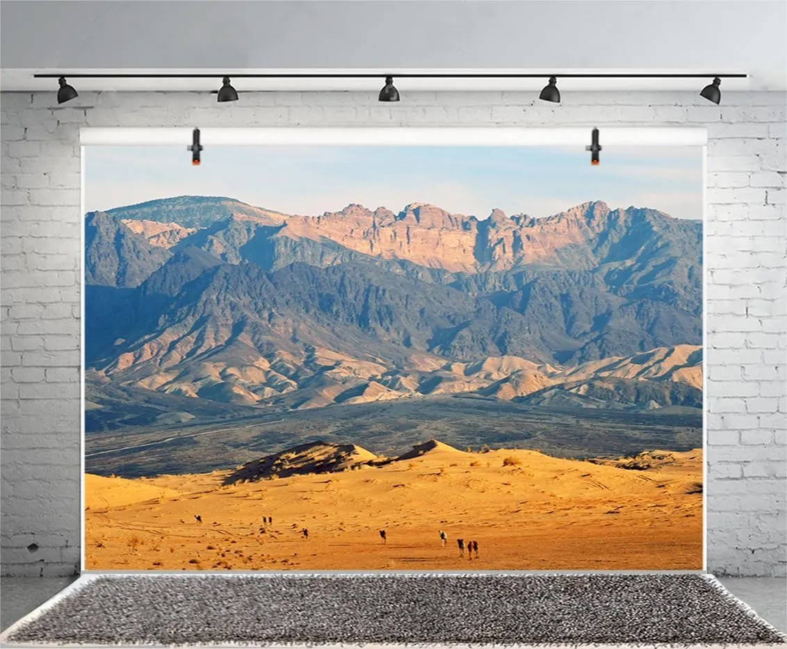 AOFOTO 8x6ft Desert and Mountain Landscape Backdrop for Photography Outdoor Nature Scenery Background Adventure Tour Photo Studio Props Man Lovers Adult Girl Boy Artistic Portrait Wallpaper