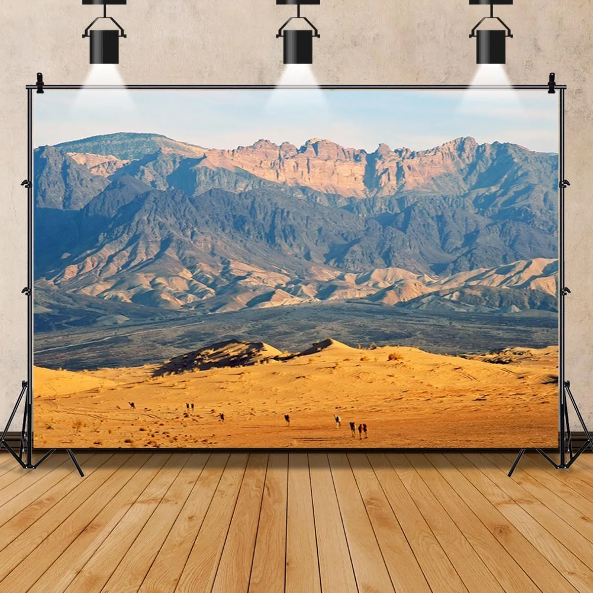 AOFOTO 8x6ft Desert and Mountain Landscape Backdrop for Photography Outdoor Nature Scenery Background Adventure Tour Photo Studio Props Man Lovers Adult Girl Boy Artistic Portrait Wallpaper