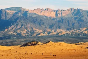 AOFOTO 8x6ft Desert and Mountain Landscape Backdrop for Photography Outdoor Nature Scenery Background Adventure Tour Photo Studio Props Man Lovers Adult Girl Boy Artistic Portrait Wallpaper