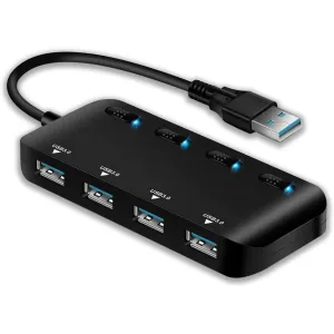 APANAGE 4-Port Powered USB 3.0 Hub Splitter