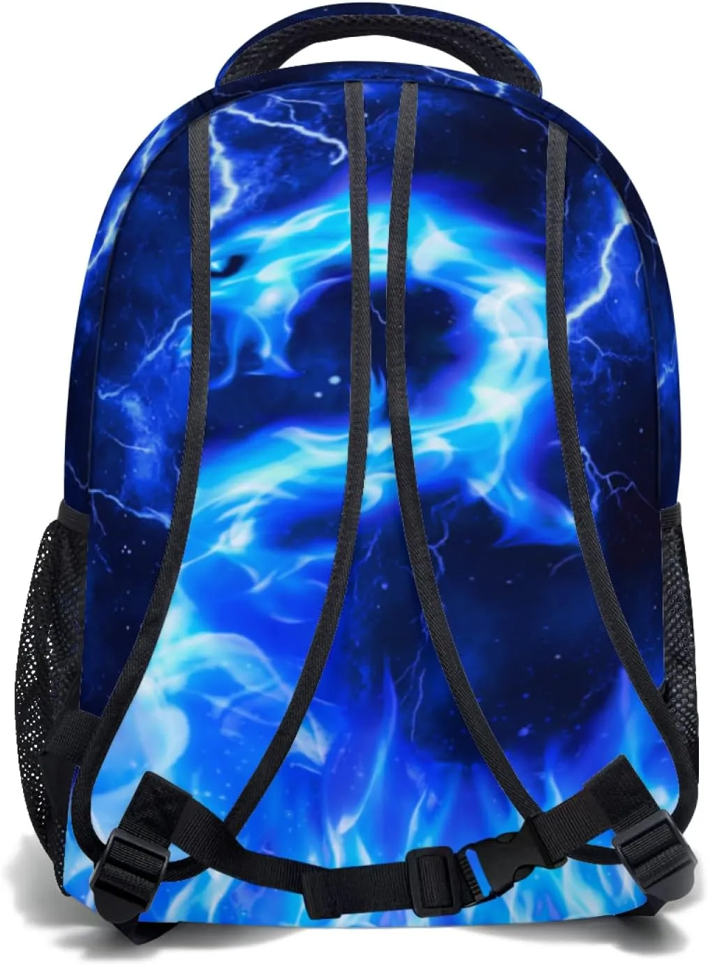 aportt Blue Dragon Backpack for Boys Girls Fire Dragon Print Animal Durable Casual Basic Kids Bookbag Cool Lighting Lightweight School Bag for Teens Students Travel Daypack