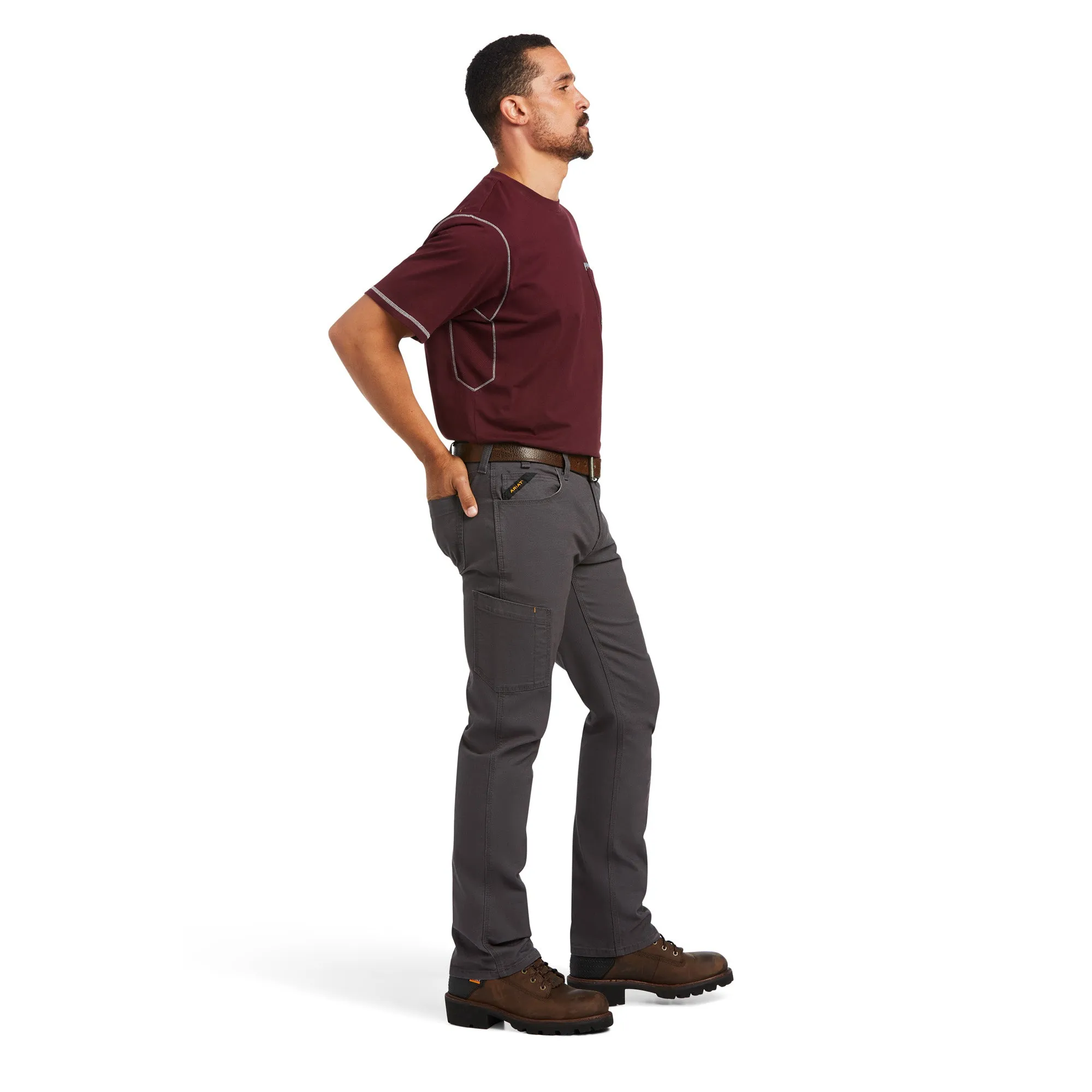 Ariat Mens Rebar M7 Rocker Durastretch Made Tough Straight Leg Pant - Rebar Grey
