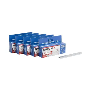 Arrow 202-EK 1/4-Inch Length Galvanized Steel Staples for Desktop Staplers only, Office Supplies for Desk Staplers for Business, Classroom Supplies, Home Office, and Craft Use, 5-Pack, 5000 Per Pack