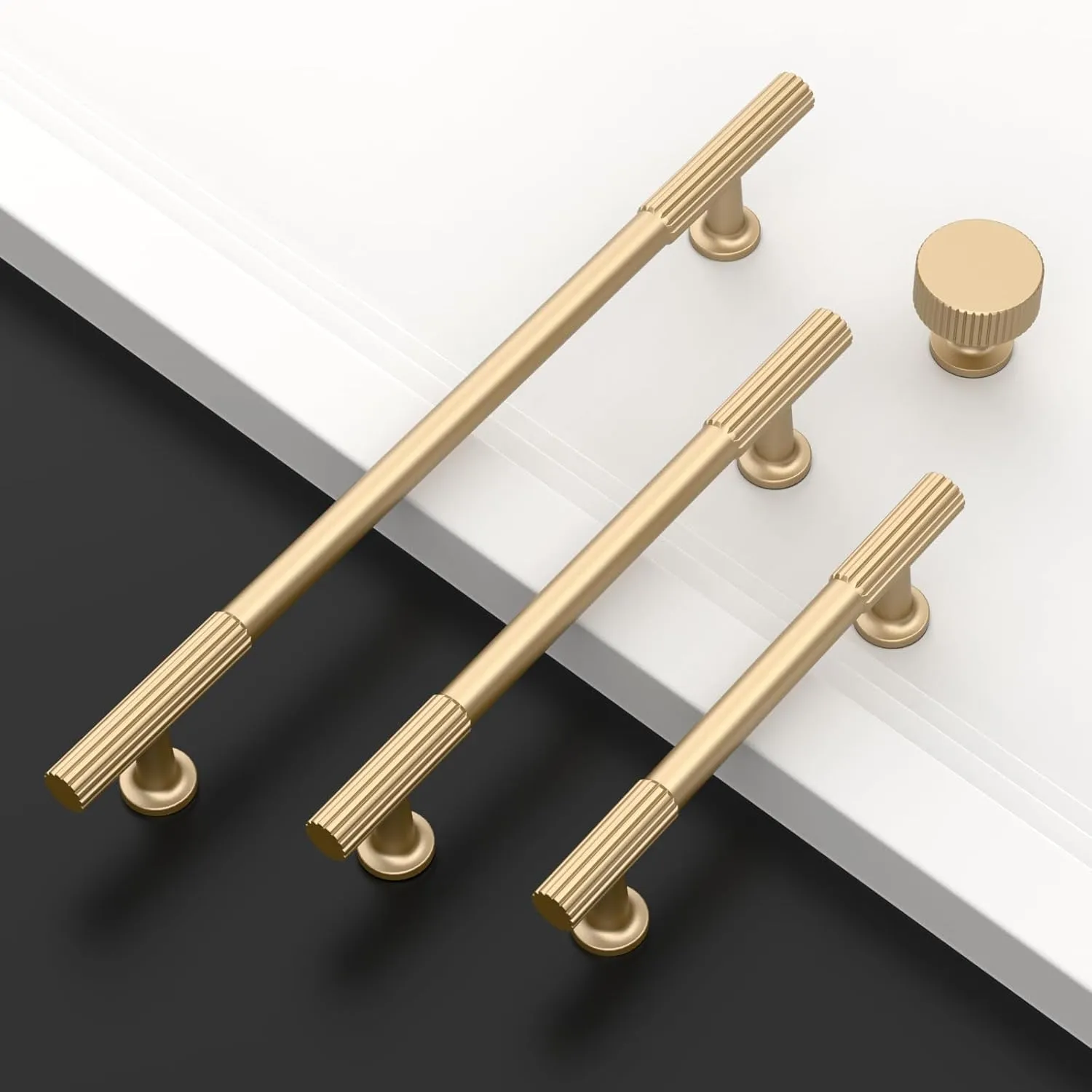 Asidrama 10 Pack 3 Inch(76mm) Champagne Copper Cabinet pulls Kitchen Cabinet Handles, Cabinet Pulls Kitchen Cabinet Hardware for Cupboard Drawer Pulls
