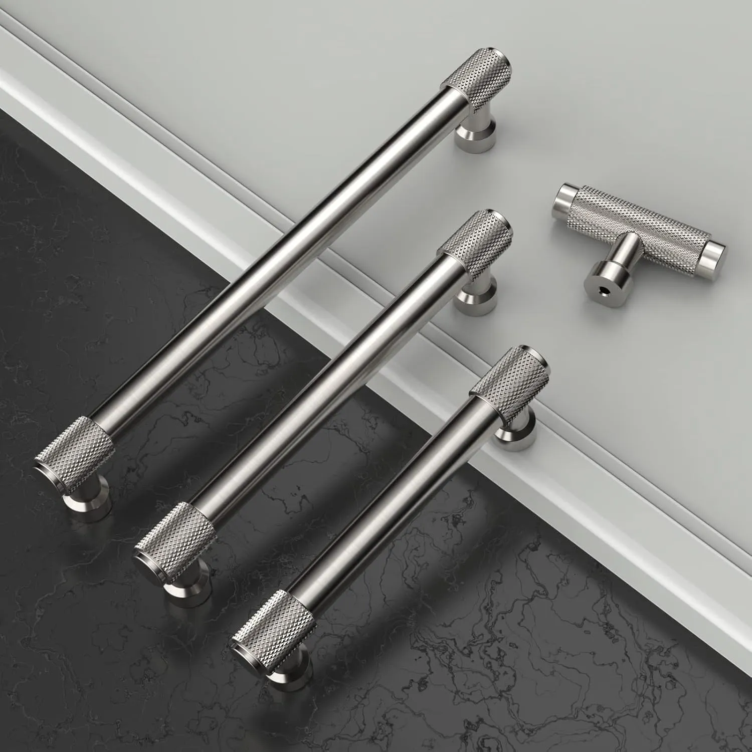 Asidrama 10 Pack 3.75 Inch(96mm) Brushed Satin Nickel Cabinet Pulls Cabinet Handles Cupboard Handles Kitchen Cabinet Hardware for Cupboard Drawer Pulls