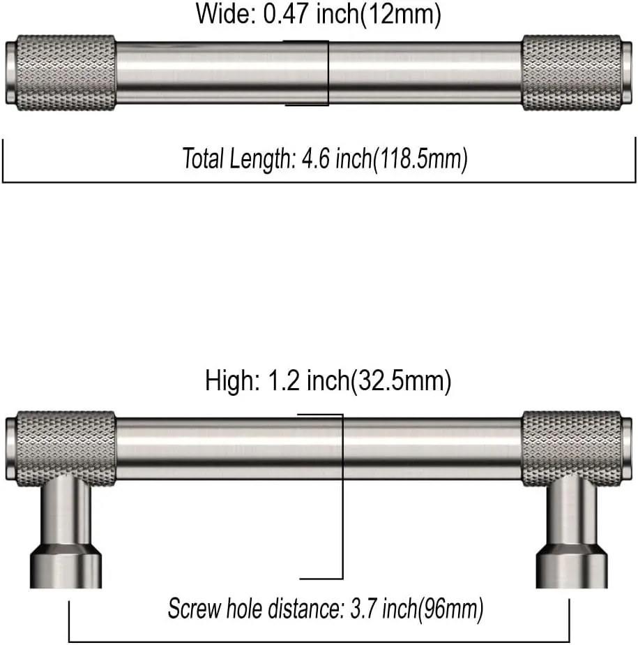 Asidrama 10 Pack 3.75 Inch(96mm) Brushed Satin Nickel Cabinet Pulls Cabinet Handles Cupboard Handles Kitchen Cabinet Hardware for Cupboard Drawer Pulls