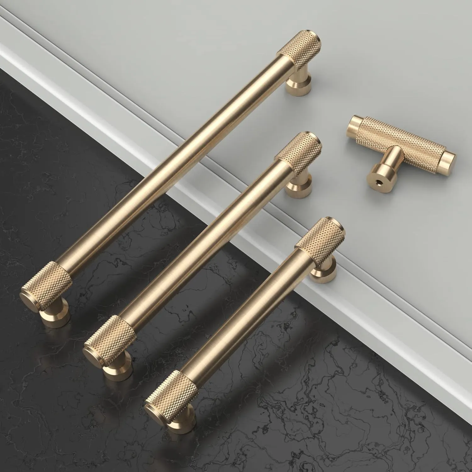 Asidrama 10 Pack 3.75 Inch(96mm) Gold Cabinet Pulls Cabinet Handles Cupboard Handles Kitchen Cabinet Hardware for Cupboard Drawer Pulls