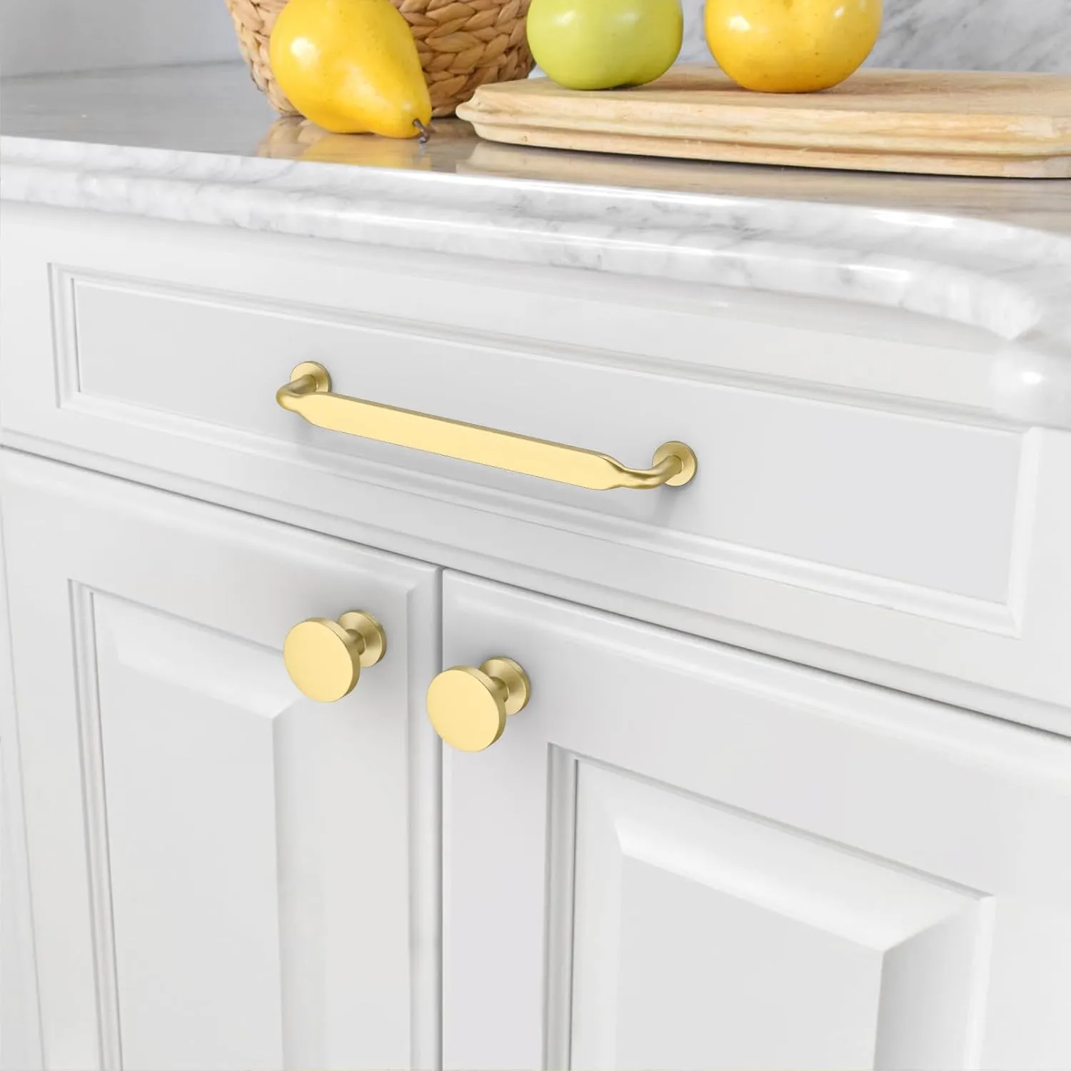 Asidrama 10 Pack 5 Inch(128mm) Brushed Gold Kitchen Cabinet Handles, Cabinet Pulls Kitchen Cabinet Hardware for Cupboard Drawer Pulls