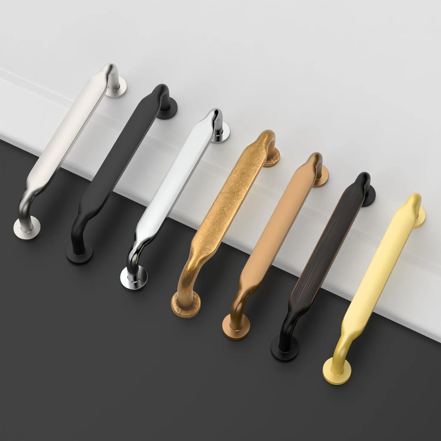 Asidrama 10 Pack 5 Inch(128mm) Brushed Gold Kitchen Cabinet Handles, Cabinet Pulls Kitchen Cabinet Hardware for Cupboard Drawer Pulls