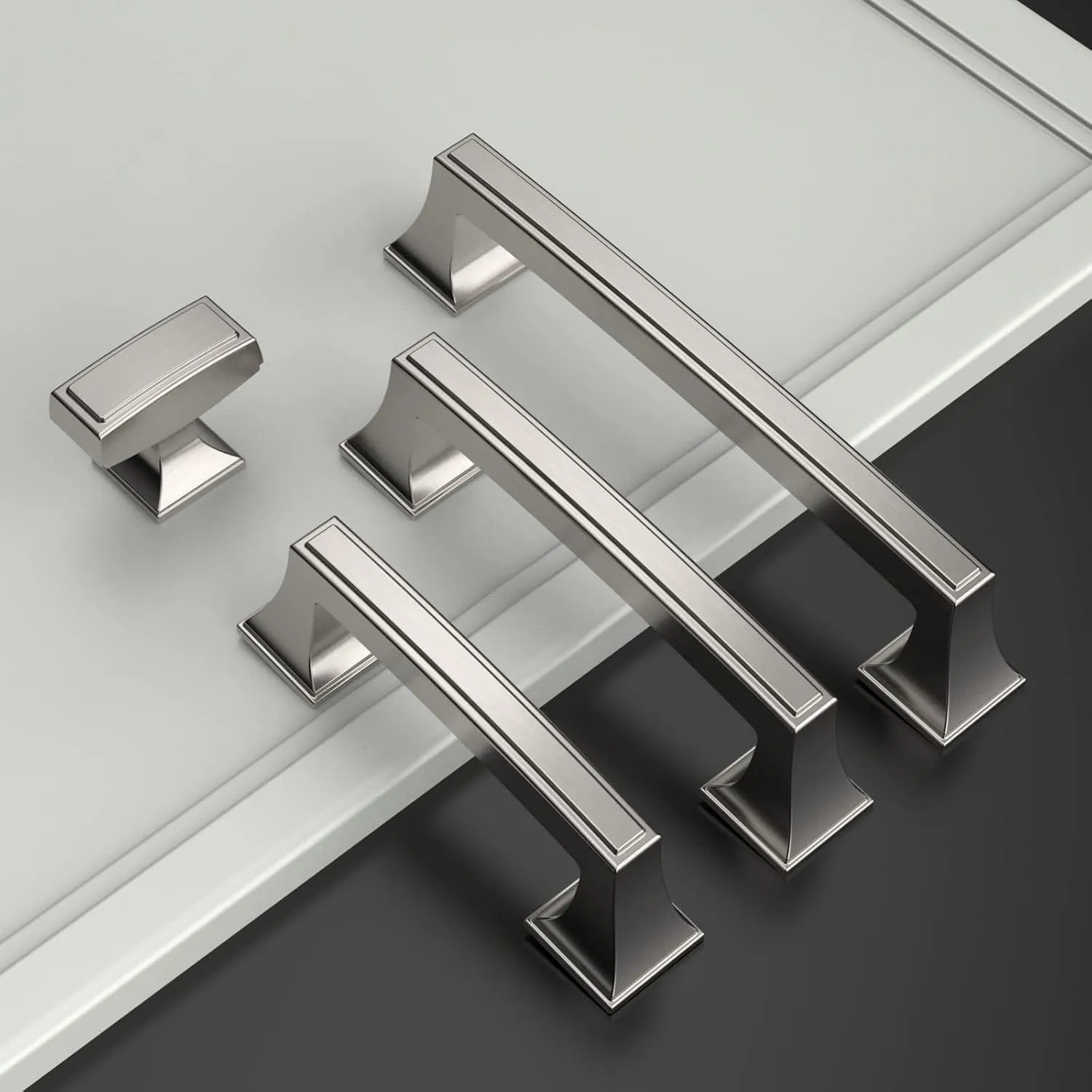 Asidrama 10 Pack 5 Inch(128mm) Brushed Satin Nickel Kitchen Cabinet Handles, Cabinet Pulls Kitchen Cabinet Hardware Cupboard Handles Drawer Handles Dresser Pulls