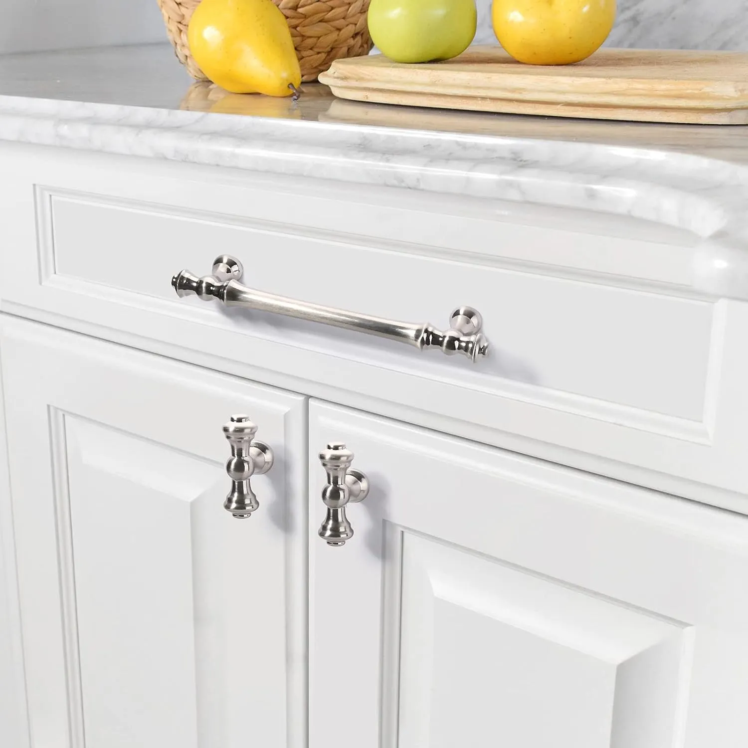 Asidrama 10 Pack 5 Inch(128mm) Brushed Satin Nickel Kitchen Cabinet Handles, Cabinet Pulls Kitchen Cabinet Hardware for Cupboard Drawer Pulls
