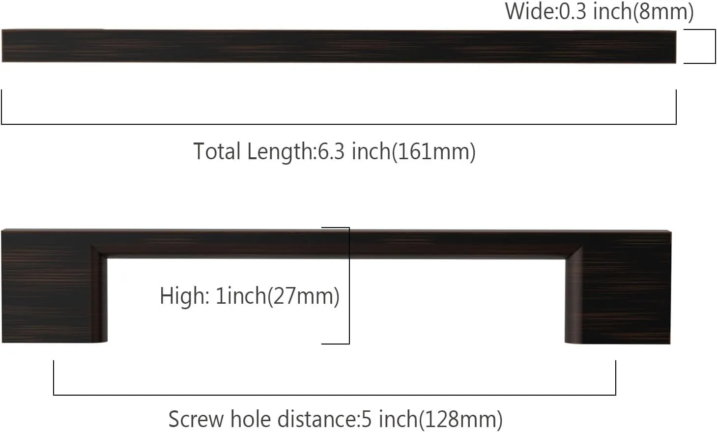 Asidrama 10 Pack 5 Inch(128mm) Oil Rubbed Bronze Kitchen Cabinet Handles, Cabinet Pulls Kitchen Cabinet Hardware for Cupboard Drawer Handles Pulls