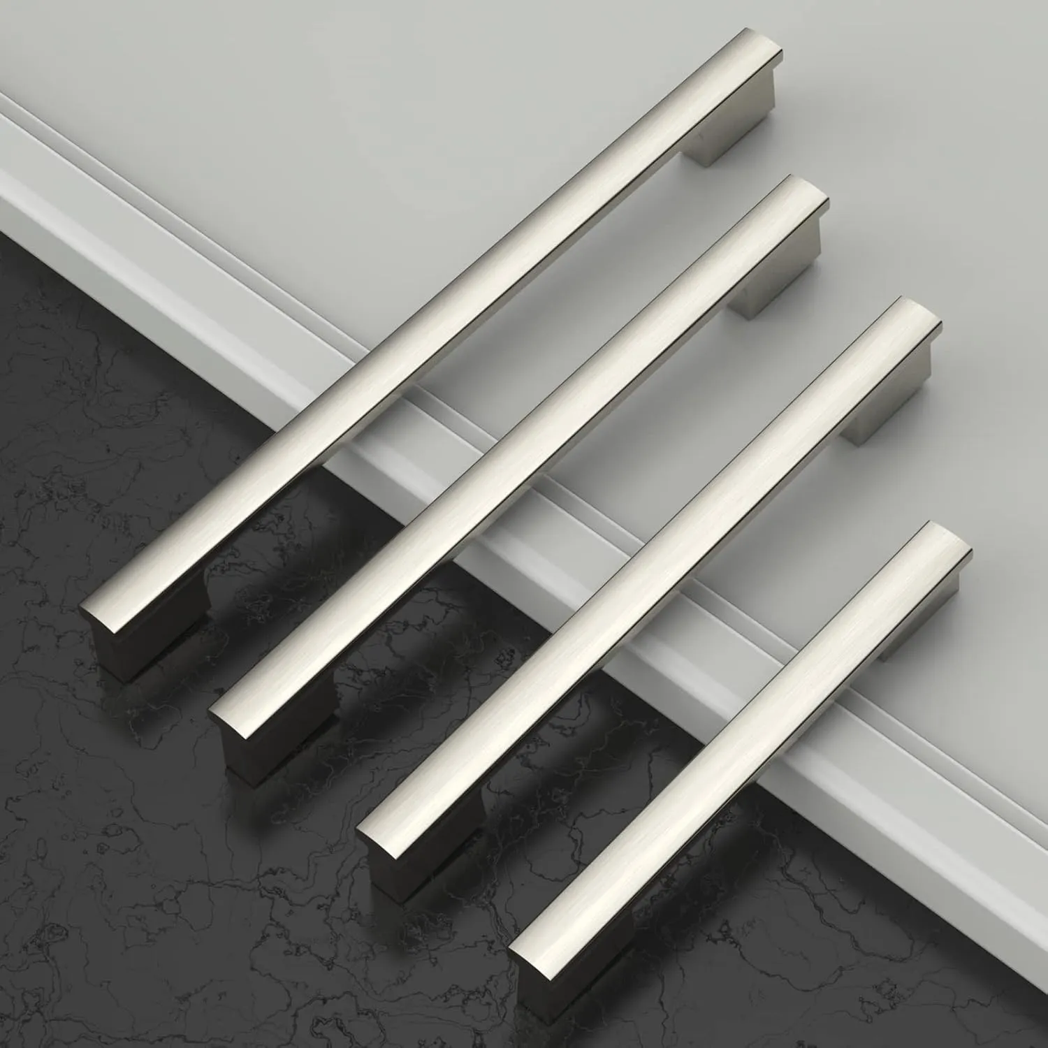 Asidrama 10 Pack 9 Inch(228mm) Brushed Satin Nickel Kitchen Cabinet Handles, Cabinet Pulls Kitchen Cabinet Hardware for Cupboard Drawer Pulls