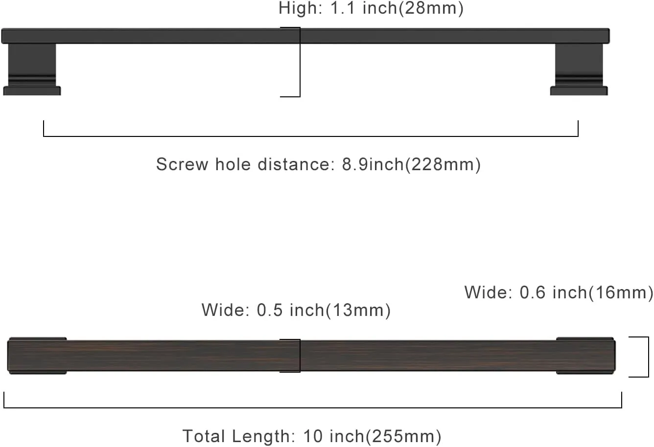 Asidrama 6 Pack 15 Inch(381mm) Oil Rubbed Bronze Kitchen Cabinet Handles, Cabinet Pulls Kitchen Cabinet Hardware for Cupboard Drawer Pulls